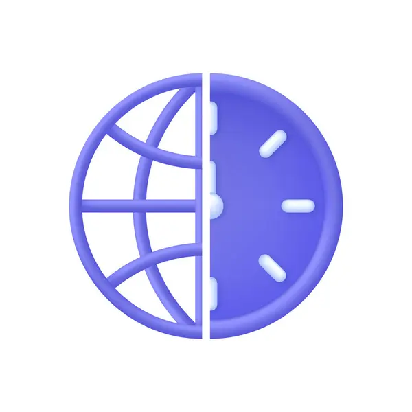 Глобус Годинник Ілюстрації Проходження Часу Час Утримання Вимірювання Часу Концепція — стоковий вектор