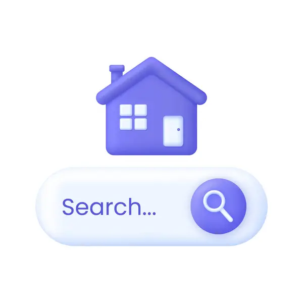 Search House Search Real Estate Home Buy Property Sale Concept lizenzfreie Stockillustrationen