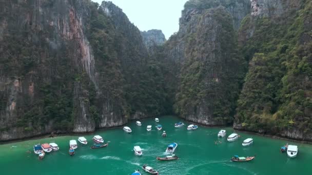 Luftaufnahme Der Wunderschönen Paradiesischen Tropischen Lagune Mit Türkisfarbenem Wasser Und — Stockvideo