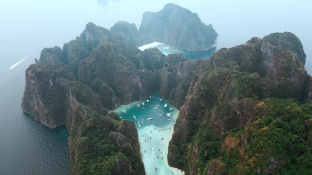 Gyönyörű Természeti Trópusi Nemzeti Tartalék Sziget Tengerben Thailands Legnépszerűbb Turisztikai — Stock videók