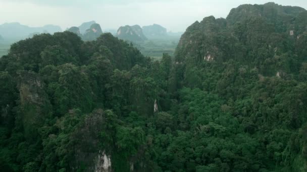 Widok Lotu Ptaka Krajobraz Latać Pięknych Górach Tropikalnym Lesie Deszczowym — Wideo stockowe