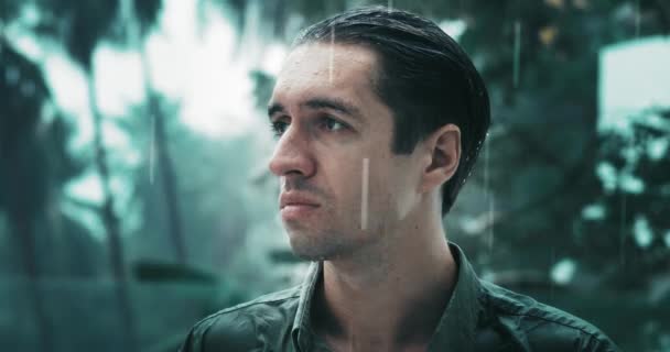 Cinematografisch Portret Van Een Ongelukkige Depressieve Man Die Lijdt Aan — Stockvideo