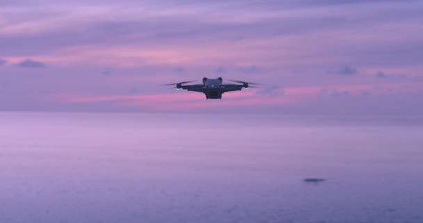 Dron Moderno Flotaba Aire Drone Quad Helicóptero Fondo Del Mar — Vídeo de stock
