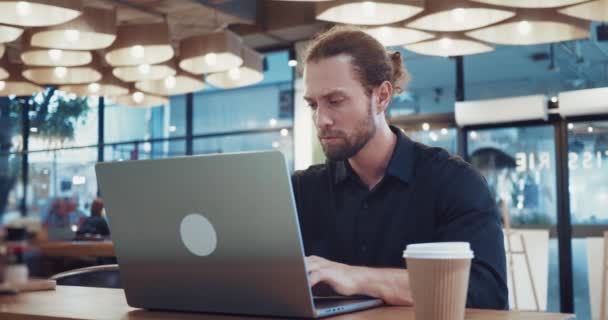 Lavoro Distanza Pratica Freelance Lavorare Luogo Fuori Ufficio Computer Connessione — Video Stock