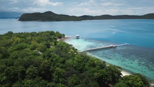 Tropik Plaj Adalarının Insansız Hava Aracı Görüntüsü Manzara Sizi Turkuaz — Stok video