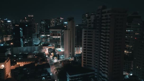 Αεροφωτογραφία Τοπίο Της Πολύχρωμης Πόλης Νύχτα Μια Φωτογραφία Του Νυχτερινού — Αρχείο Βίντεο