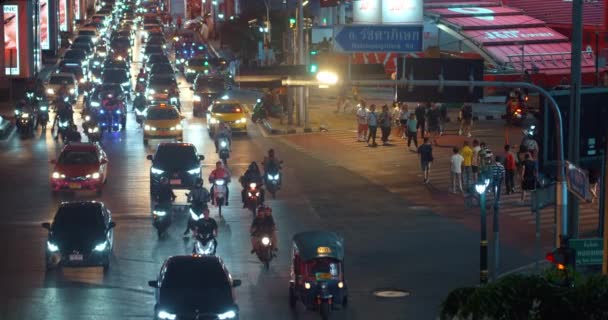 Bangkok Tailândia Dez 2023 Tráfego Tece Vida Fluxo Contínuo Cidade — Vídeo de Stock