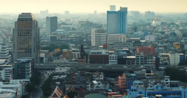 Bangkok Día Vista Panorámica Bulliciosas Calles Vida Vibrante Bangkok Tailandia — Vídeos de Stock