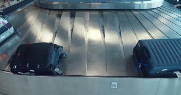 Bangkok Thaiföld Dec 2023 Suitcases Baggage Transveyor Belt Baggage Claim — Stock videók