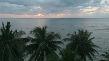 Uçsuz bucaksız gökyüzünün altında kabarık bulutlarla bezenmiş gür palmiye taçları. Gök mavisi sakin denizle mavi gökyüzü birleşir. Kalın bulutlar gökyüzünde süzülür, eşsiz bir ışık ve gölge oyunu yaratır.