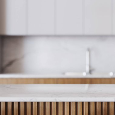 Mutfak tezgahının kapanışı ve ürün yerleştirme yeri