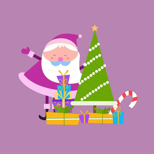 Bonito Santa Claus Personagem Coleção — Vetor de Stock