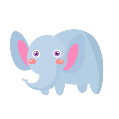 Beyaz arka planda sevimli hayvanların vektör çizimi