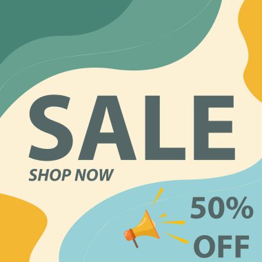 Satış afişi şablonu tasarımı. Reklam ve tanıtım için tasarım.