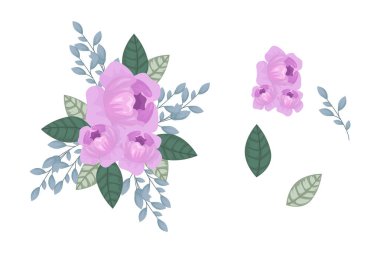 Rengarenk yapraklar ve çiçekler.