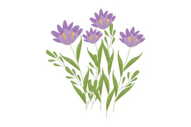 Rengarenk yapraklar ve çiçekler.