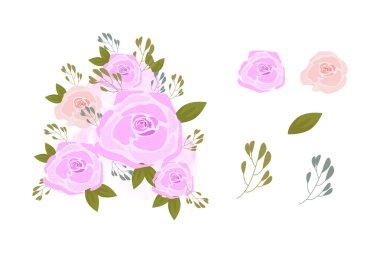 Rengarenk yapraklar ve çiçekler.