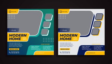 Modern home sale social media template clipart