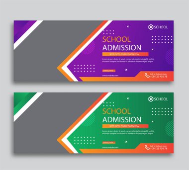 Okul giriş facebook kapağı ve web paneli şablonu