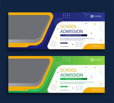 Okul giriş facebook kapağı ve web paneli şablonu