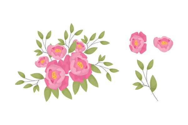 Rengarenk Yapraklar Çiçekler — Stok Vektör