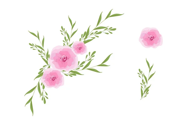 Různé Barevné Uspořádání Krásných Listů Květin — Stockový vektor