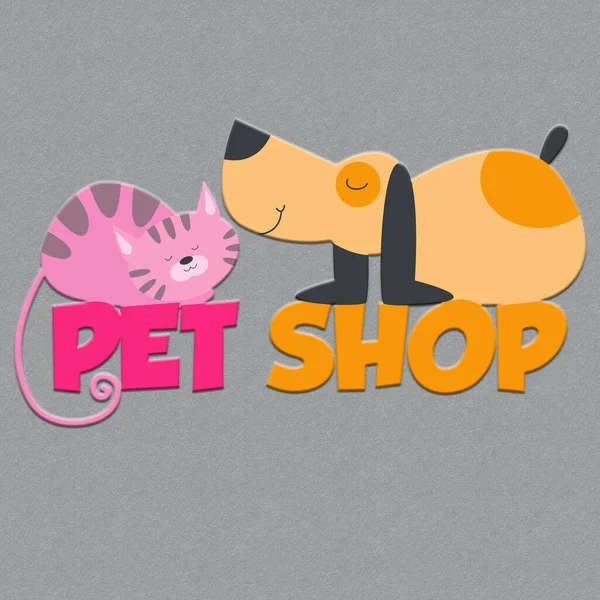 Cute Logo Dla Twojego Sklepu Zoologicznego — Wektor stockowy