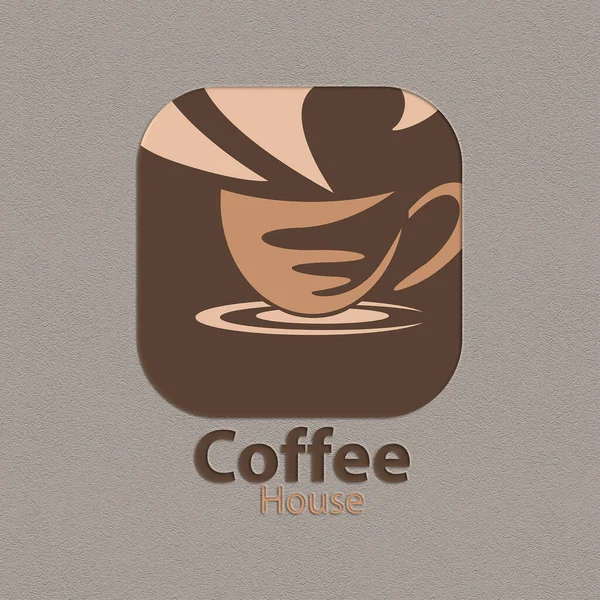 コーヒーショップのエレガントなロゴ — ストックベクタ