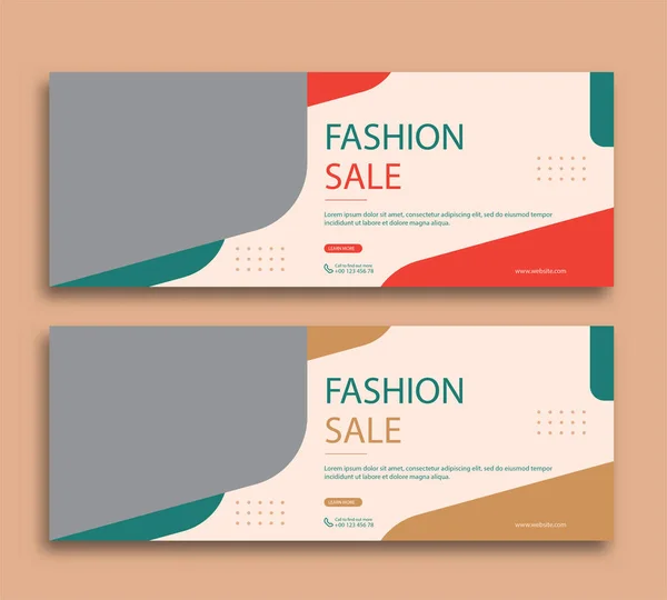 stock vector Fashion sale facebook cover and web banner template