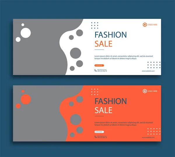 Fashion Sale Facebook Cover Web Banner Template — Stock Vector