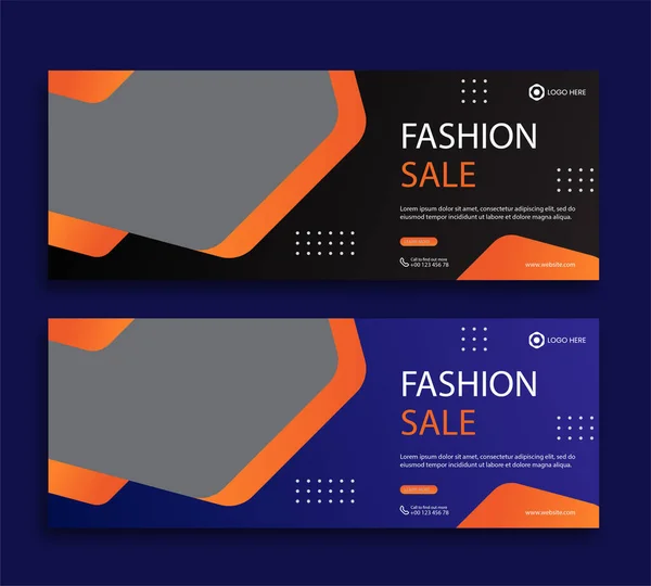 stock vector Fashion sale facebook cover and web banner template