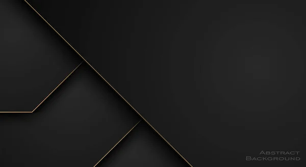 Elégant Fond Abstrait Premium Noir Avec Des Éléments Géométriques Sombres — Image vectorielle