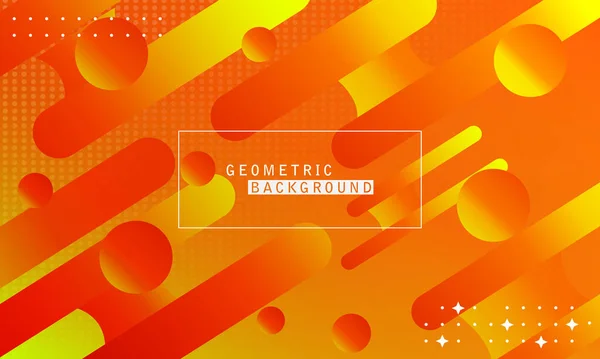 オレンジ色の幾何学的形状とフレームを持つ抽象的な背景 — ストックベクタ