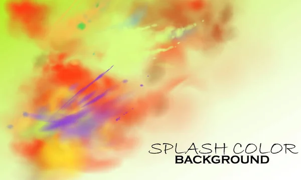 Akvarell Splash Háttér Szivárvány Festék Ecset — Stock Vector