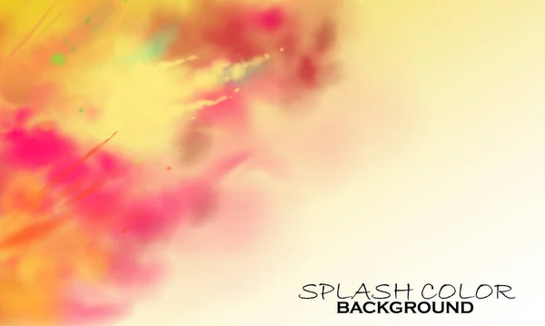 Akvarell Splash Háttér Szivárvány Festék Ecset — Stock Vector