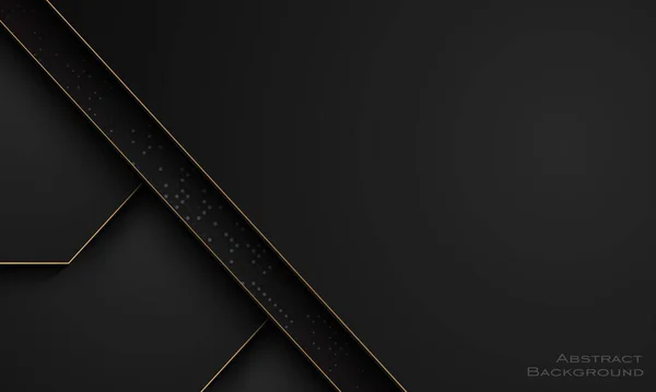 Luxe Fond Noir Avec Des Lignes Paillettes — Image vectorielle