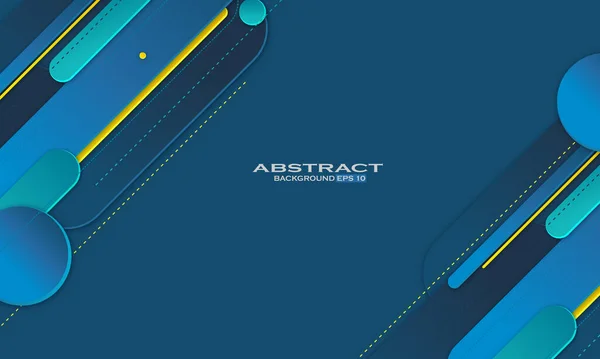 Fond Bleu Abstrait Avec Cercles Ovales Formant Dégradé Jaune Bleu — Image vectorielle