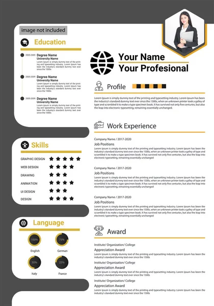 stock vector Minimalist resume or cv template