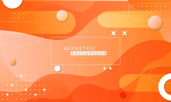 Abstrakter Hintergrund Mit Geometrischen Formen Und Rahmen Auf Oranger Farbe Stockillustration