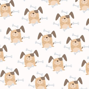 Şirin köpek hayvanlarıyla kusursuz desen. Çocuk kıyafetleri tasarımı için mükemmel.