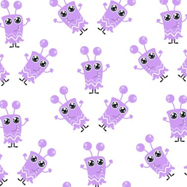 Tekstil tasarımı için uygun sevimli canavar çizgi film karakter koleksiyonu