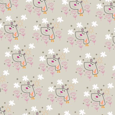 Kusursuz desenli, sevimli hayvan çizgi filmleriyle ambalaj kağıdı ve dekorasyon için mükemmel.