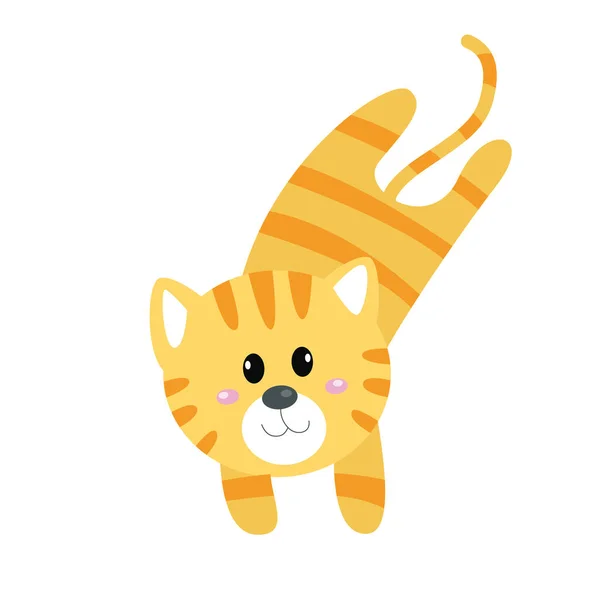 Roztomilý Kotě Kreslený Obrázek — Stockový vektor