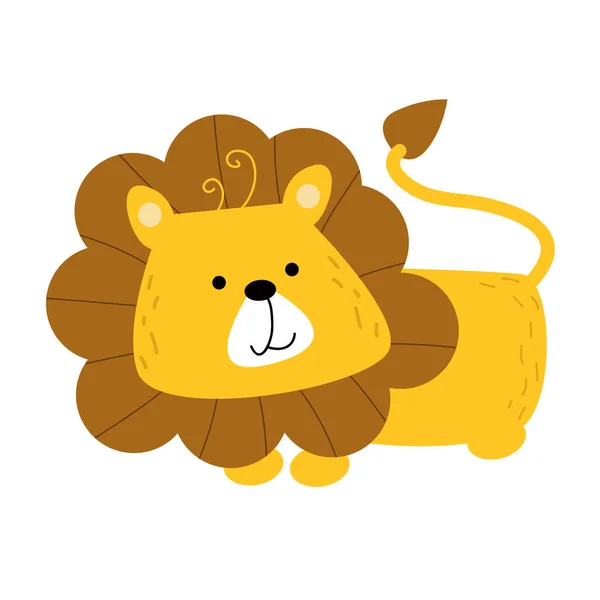 儿童可爱狮子卡通人物剪贴画 — 图库矢量图片