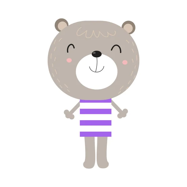 Clip Art Illustrazione Simpatico Personaggio Dei Cartoni Animati Orso Bambini — Vettoriale Stock