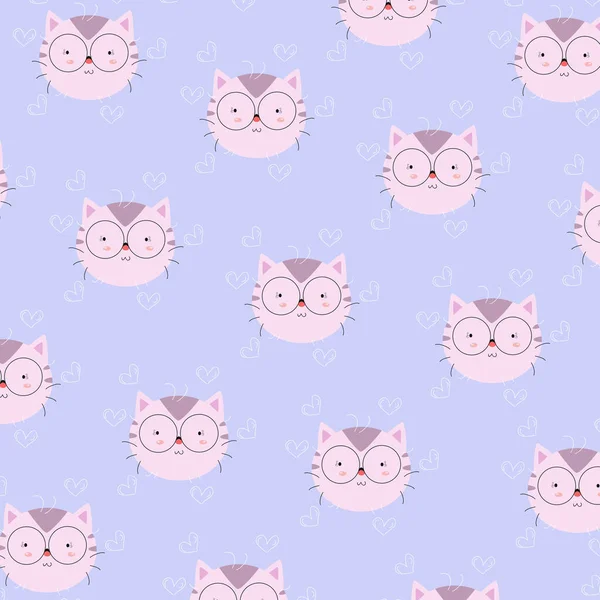 Seamless Pattern Cute Cartoon Animals Perfect Kids Clothes Design Decoration — Stock Vector