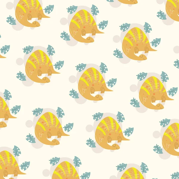 Seamless Pattern Cute Cartoon Animals Perfect Wallpaper — Stock Vector