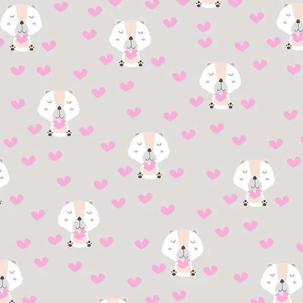 Seamless Pattern Cute Animal Cartoons Perfect Wrapping Paper Decoration — Stock Vector