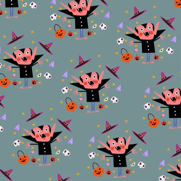 Seamless Pattern Helloween Perfect Wrapping Paper — Stock Vector