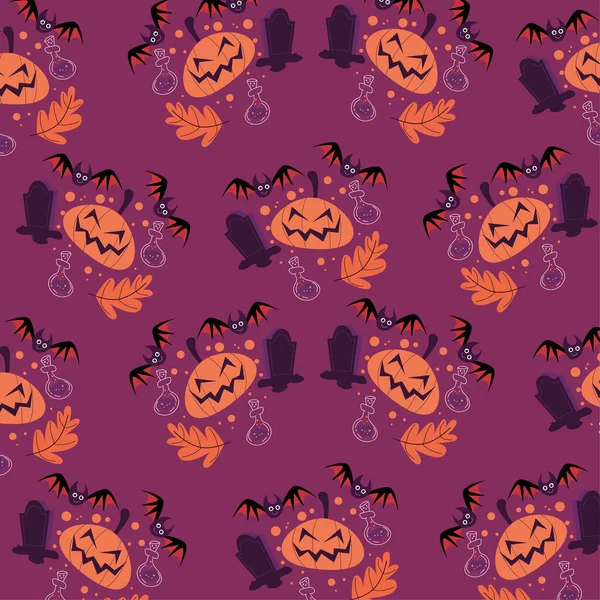 Colección Patrones Halloween Feliz Adecuado Para Diseño Textil Papel Embalaje — Vector de stock